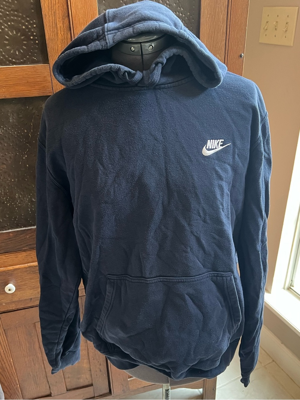 Nike Men's Hoodie with White Swoosh size L